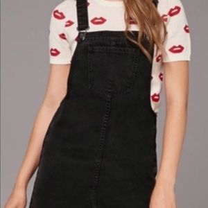 Forever 21 Black Denim Overall Dress